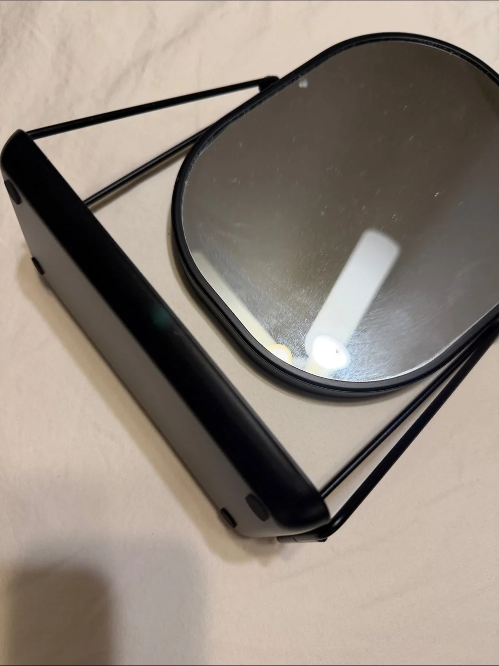 Black Vanity Mirror with Tray - Sleek Home Bath Accessory